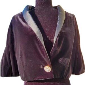 Evening Cocktail Wedding Velvet Crystal Jacket Cardigan Coat Bolero Cover Cape